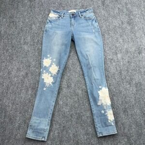 Sundance Jeans Womens 26 (Fits 27x29) Primrose‎ Embroidered Floral Denim Stretch